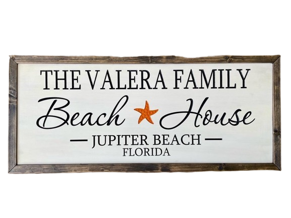 Personalized family beach house sign